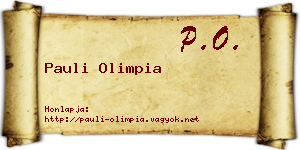 Pauli Olimpia névjegykártya